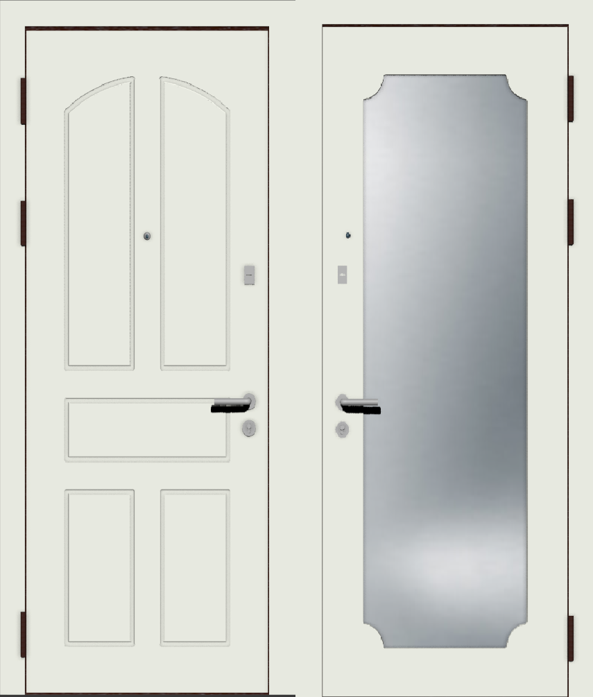 Белая металлическая дверь